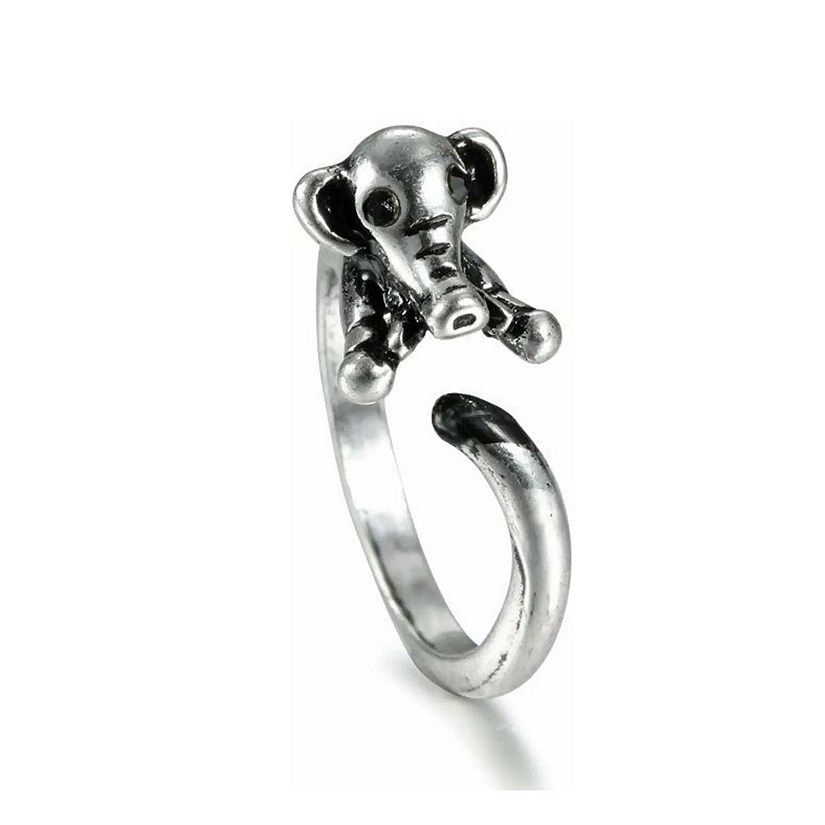 Maya's Grace Vintage Elephant Open Ring - Silver Image