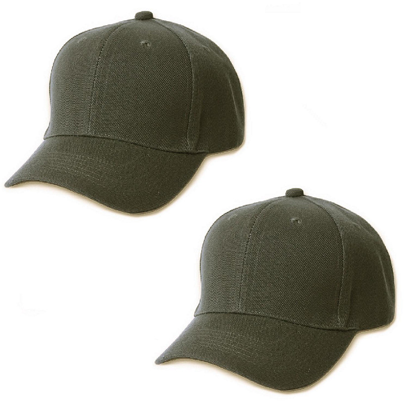 Mechaly Comfortable Solid Unisex Baseball Cap Hat - 2 Pack (Green) Image