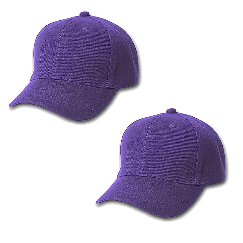 Mechaly Comfortable Solid Unisex Baseball Cap Hat - 2 Pack (Purple) Image