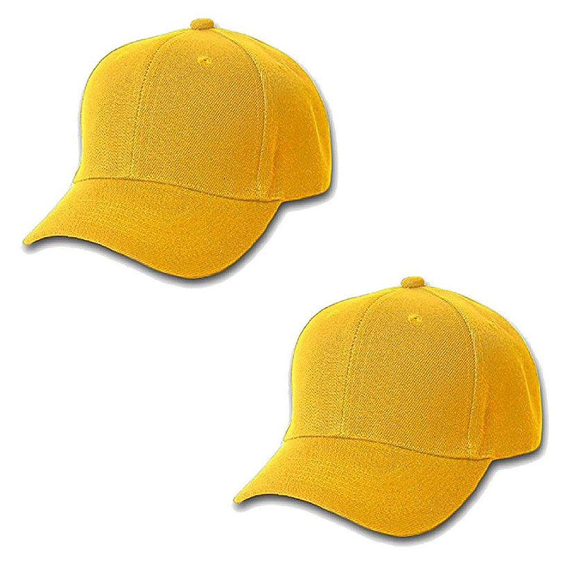 Mechaly Comfortable Solid Unisex Baseball Cap Hat - 2 Pack (Yellow) Image