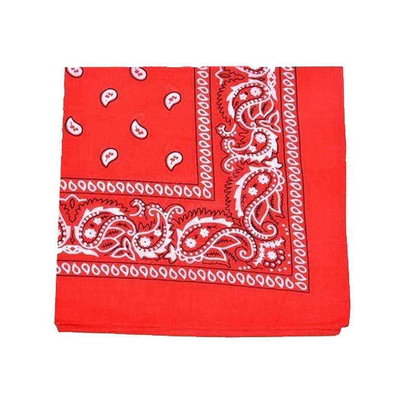 Mechaly Extra Large Quality Polyester Paisley Print Bandana 27 x 27 Inches  (Red) Image