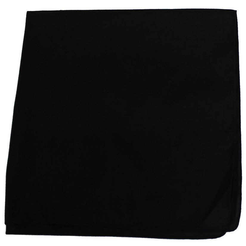 Mechaly Polyester Sewn Edges XL Solid Bandana - 27 x 27 Inches - 5 Pack (Black) Image