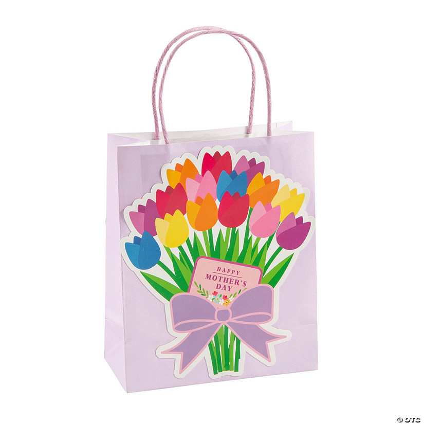 Medium Mother&#8217;s Day Flower Gift Bags &#8211; 12 Pc. Image