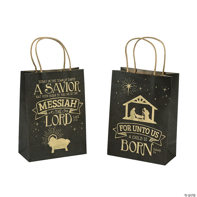 Medium Religious Christmas Kraft Paper Gift Bags Image