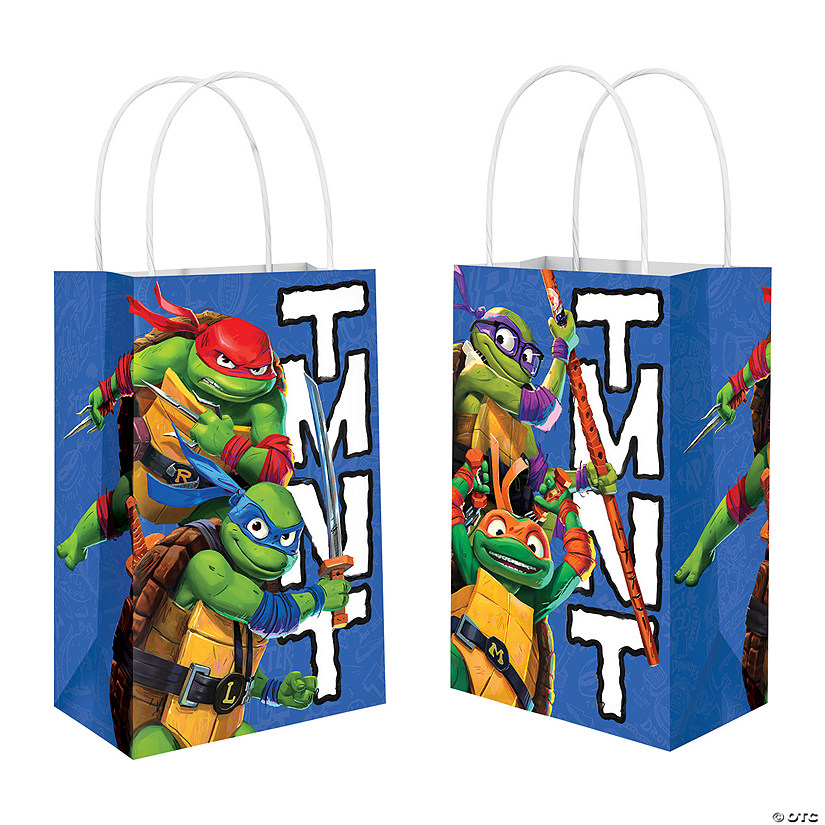 Medium Teenage Mutant Ninja Turtles&#8482;: Mutant Mayhem Kraft Paper Gift Bags - 8 Pc. Image