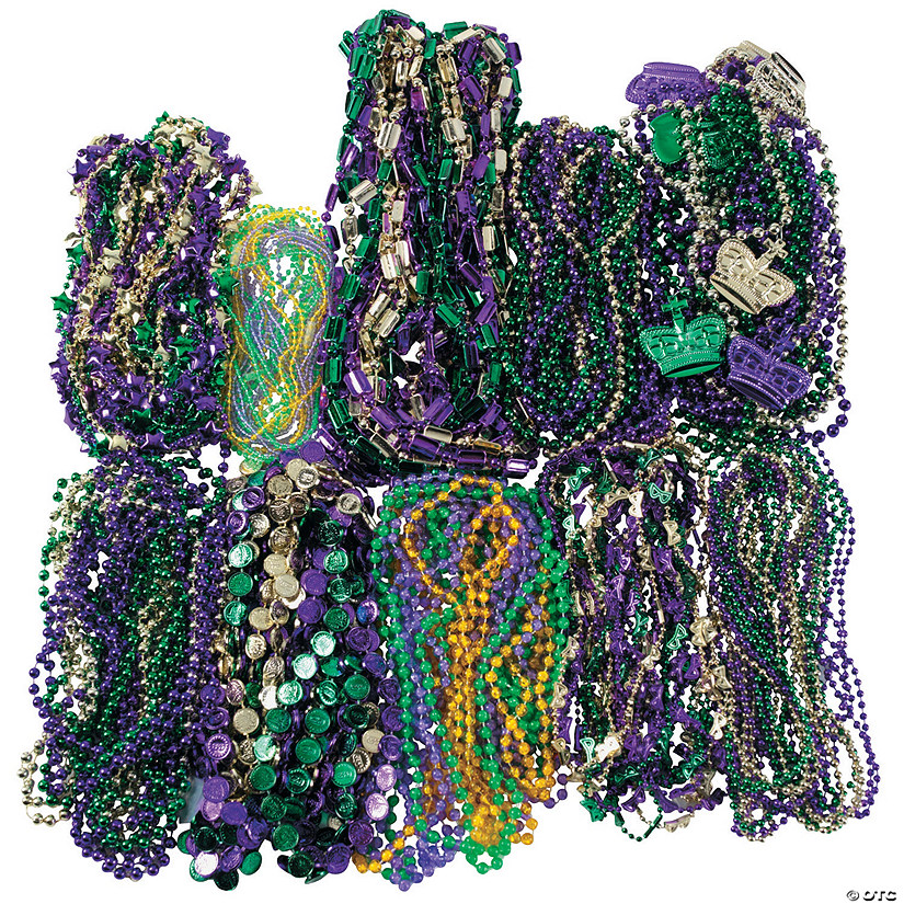 Mega Bulk 500 Pc. Mardi Gras Bead Necklace Assortment Image