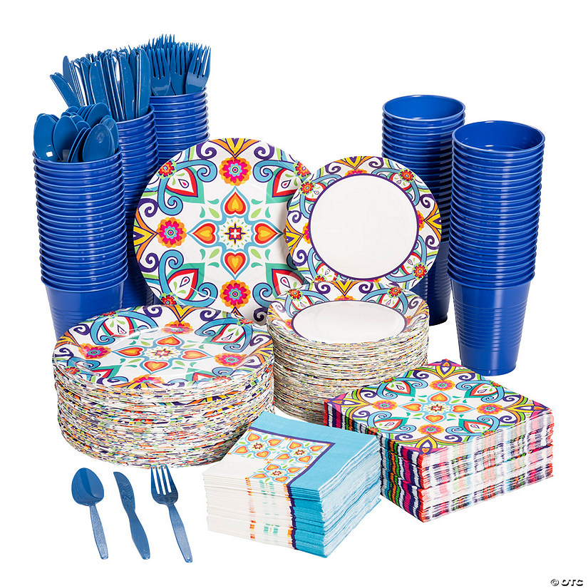 Mega Bulk 904 Pc. Colorful Fiesta Tableware Kit for 96 Guests Image