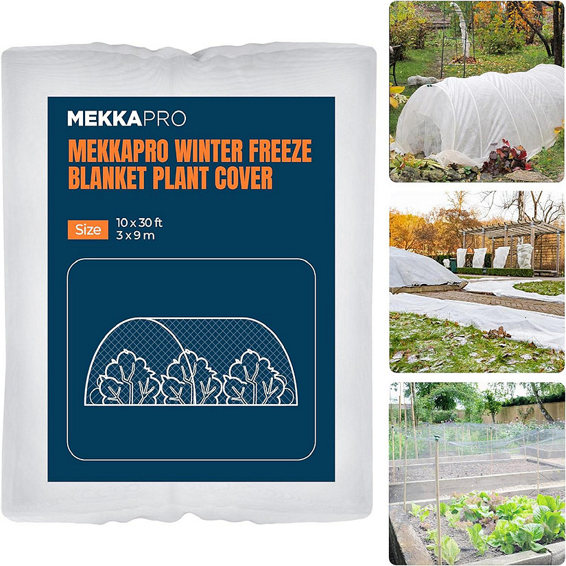 MEKKAPRO Frost Blankets for Outdoor Plants, Customizable Plant Covers Freeze Protection, UV Resistant Frost Cloths for Outdoor Plants, 30gsm, 10 x 30 ft Image