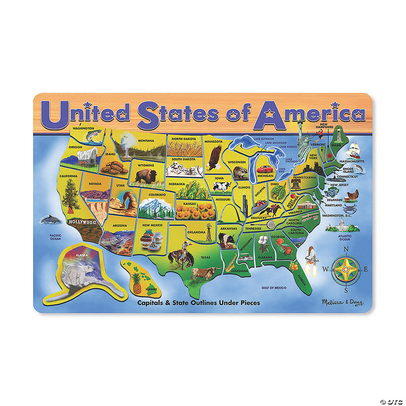 Melissa & Doug U.S.A. Map Jigsaw Puzzle16", 45 Pieces Image