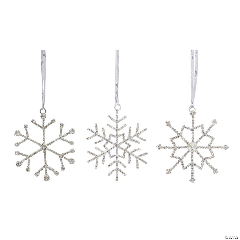 Melrose International Jewel Snowflake Ornament (Set of 12) Image