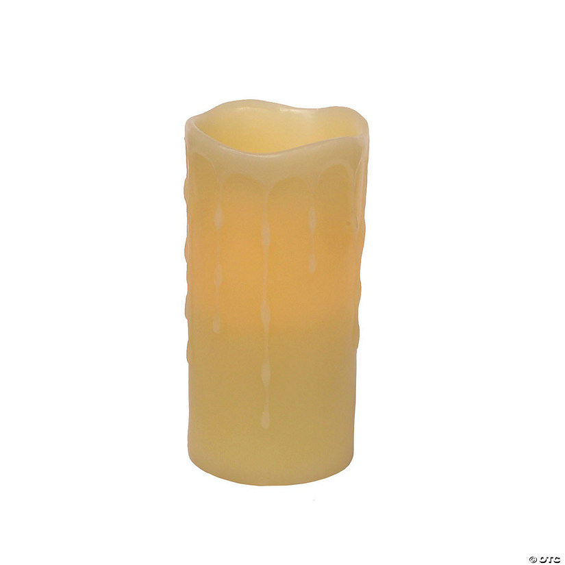 Melrose International LED Wax Drip Tall Pillar Candle (Set of 4) Image