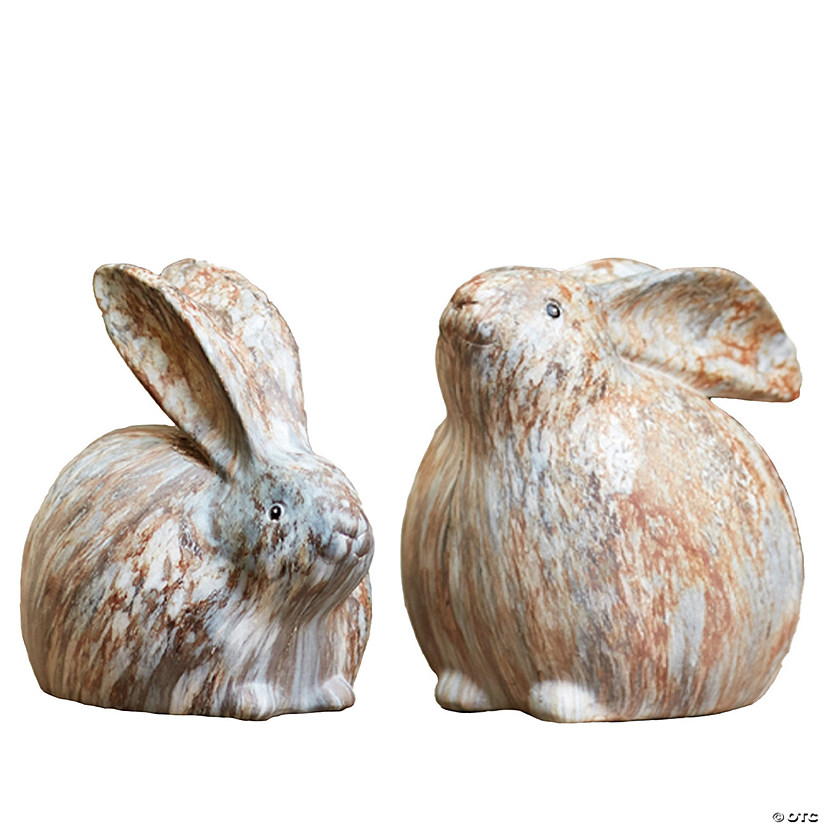 Melrose International Rabbit Figurine (Set Of 2)  6.5In Image