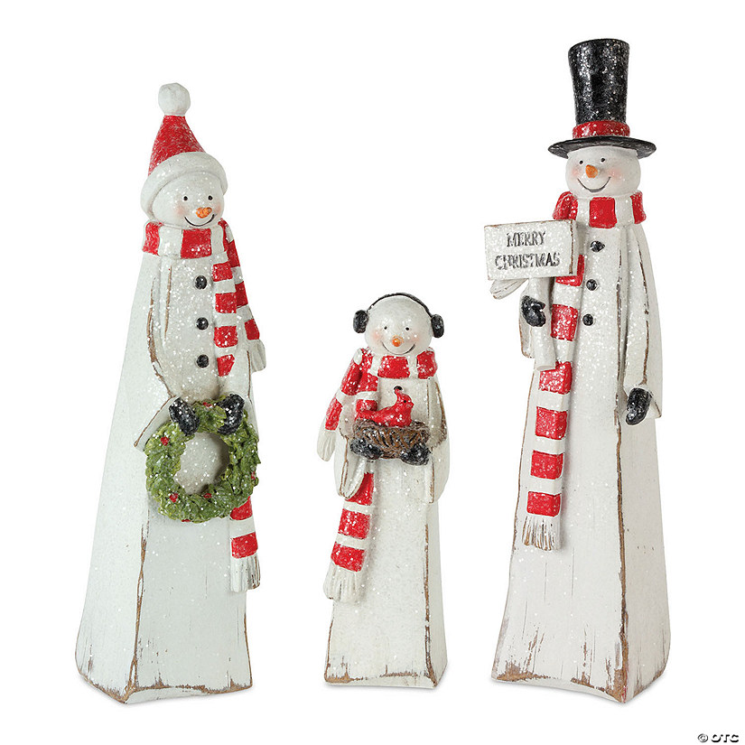 Melrose International Snowman Family Figurine (Set of 3) Image