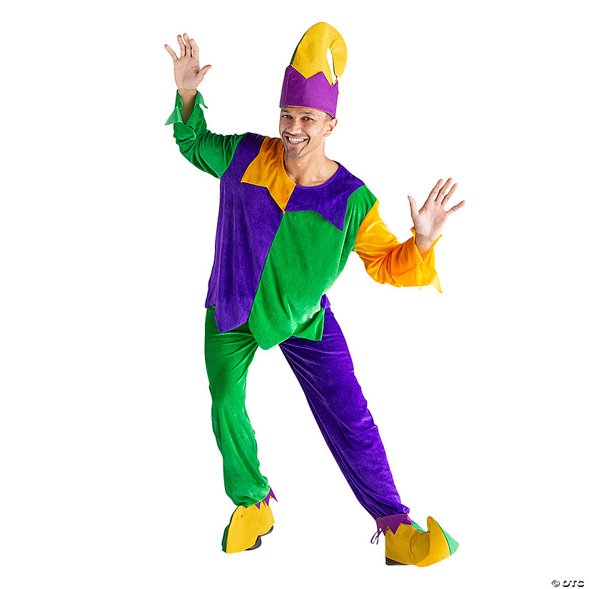 Men&#8217;s Mardi Gras Jester Costume Image