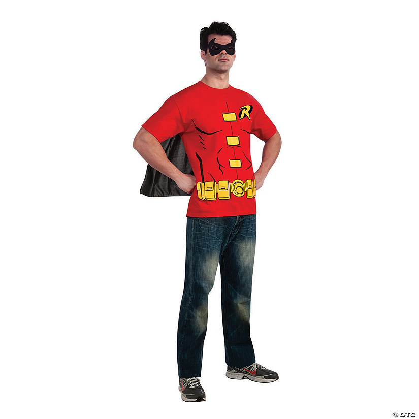 Men&#8217;s Robin T-Shirt with Cape Costume Image