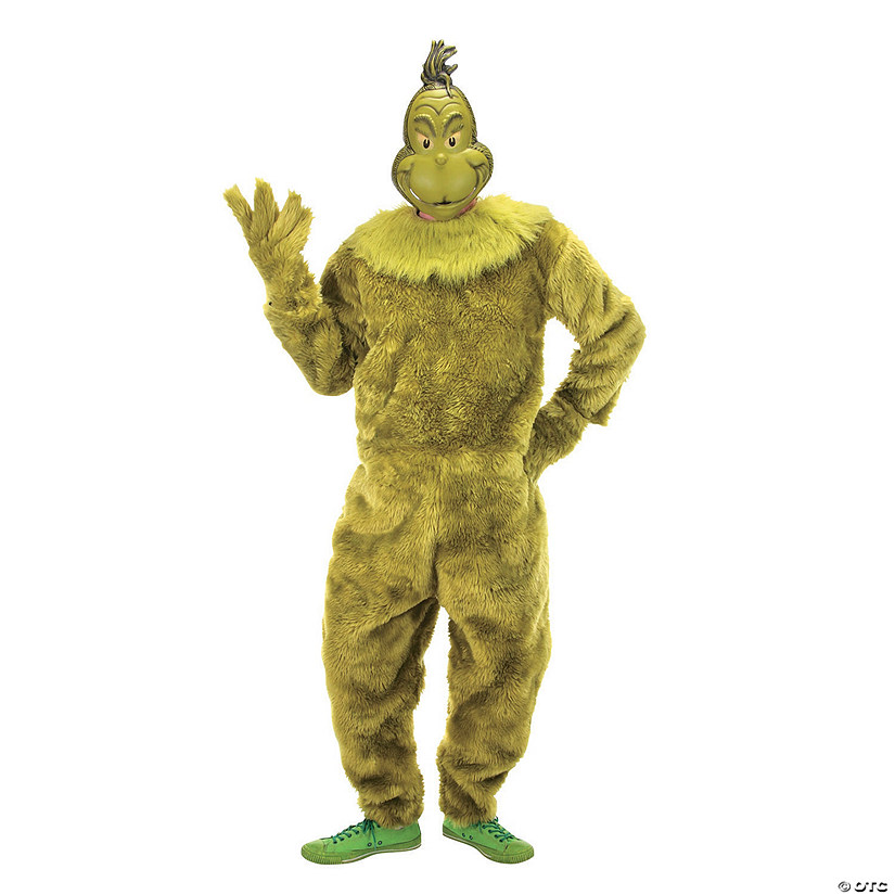 Men's Dr. Seuss&#8482; The Grinch Deluxe Jumpsuit Costume - Small/Medium Image