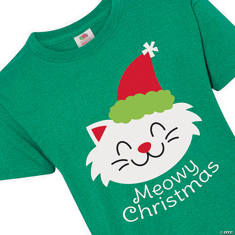 Meowy Christmas Youth T-Shirt Image