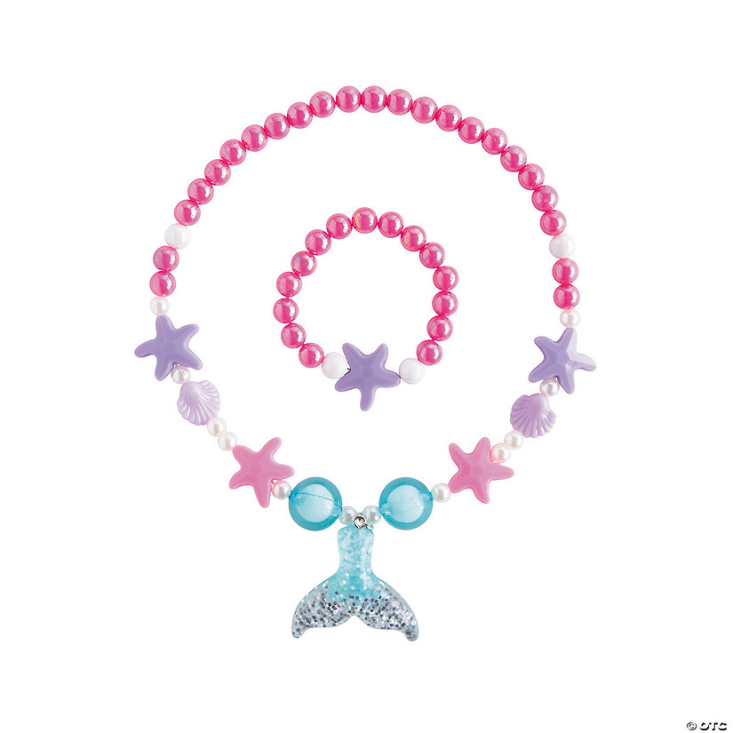 Mermaid Beaded Necklace & Bracelet Sets - 24 Pc. Image