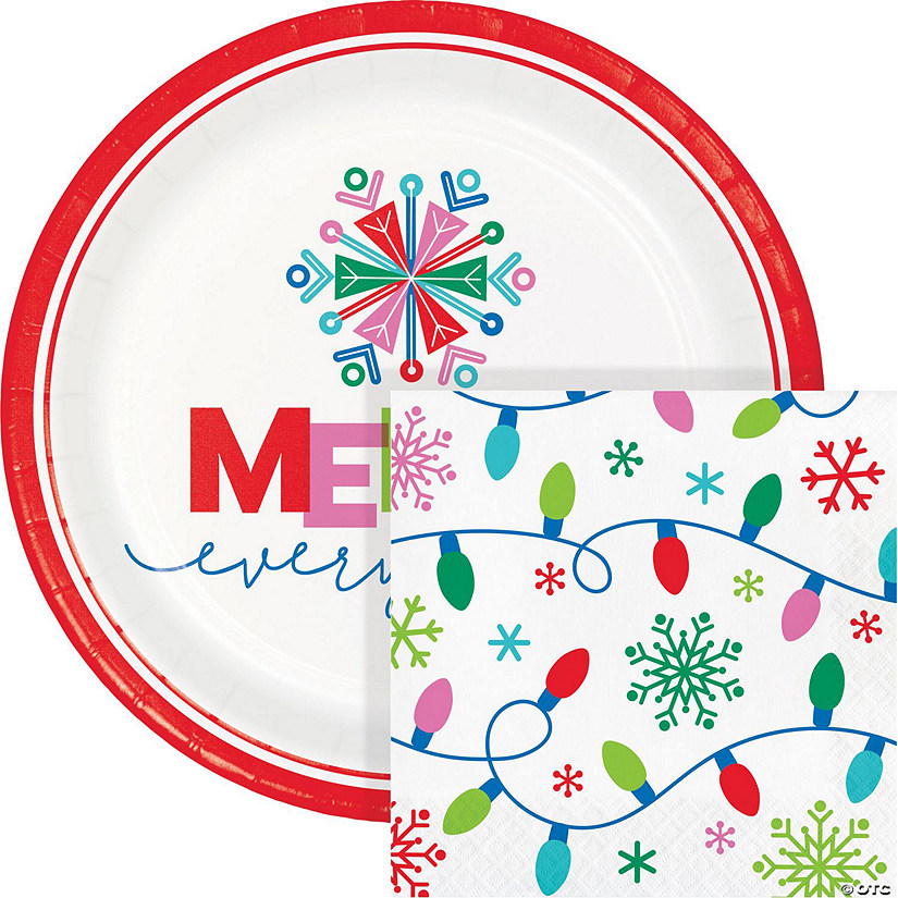 Merry Everything Christmas Plates and Napkins Kit Image
