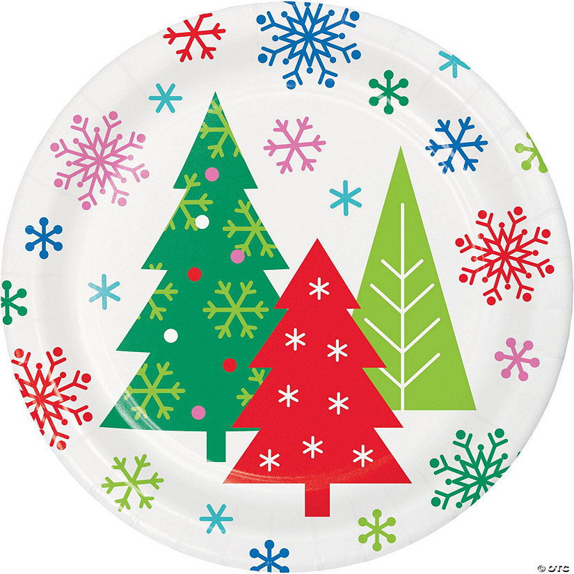 Merry Everything Christmas Tree Dessert Plates Image