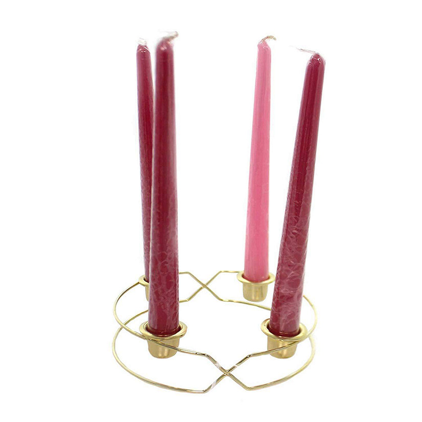 Metal Christmas Advent Wreath Candleholder With Candles 66644 Image