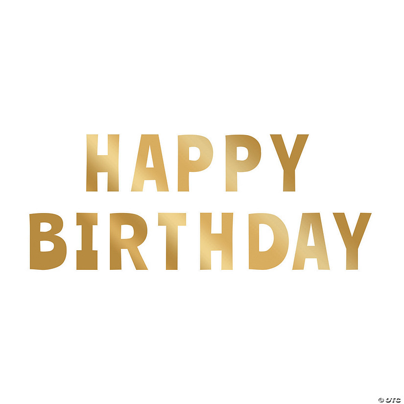 Metallic Gold Happy Birthday Letter Cutouts Image