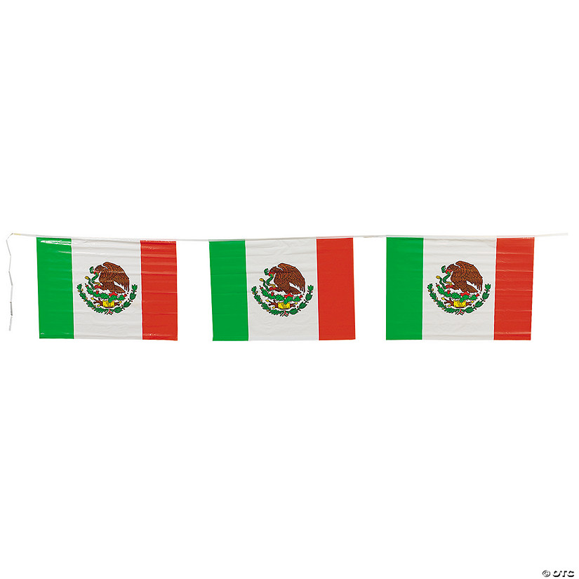 Mexican Flag Plastic Pennant Banner Image