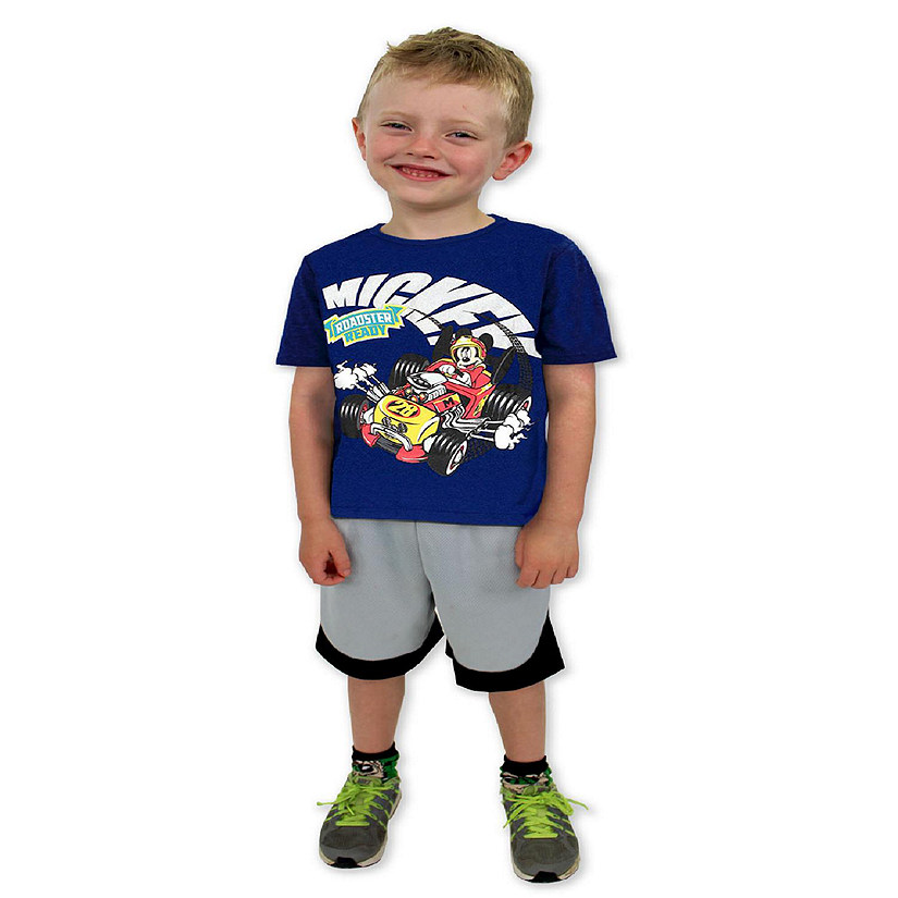 Mickey Mouse and the Roadster Racers Boys Short Sleeve Tee (2T, Navy) Image