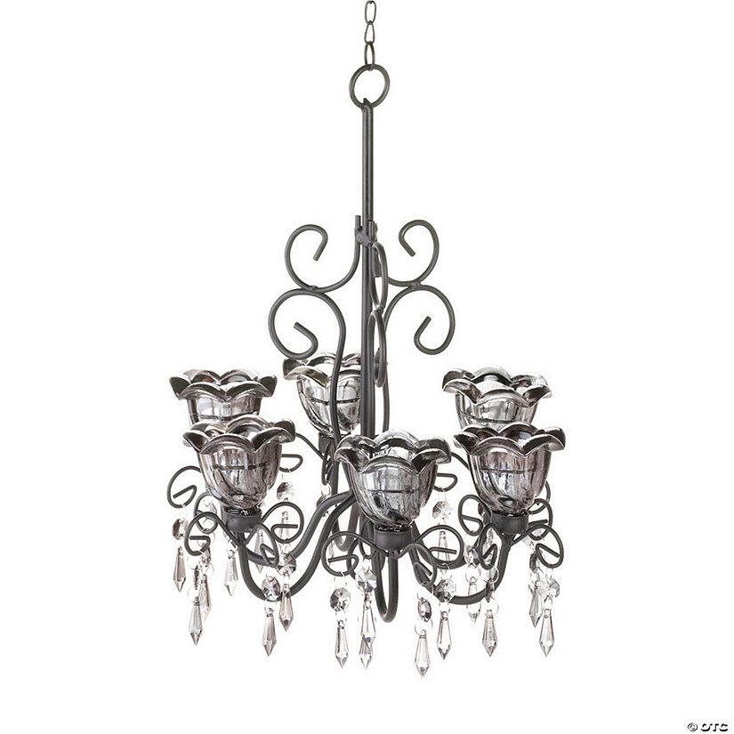 Midnight Blooms Candle Chandelier 10.25X10.25X12.75" Image
