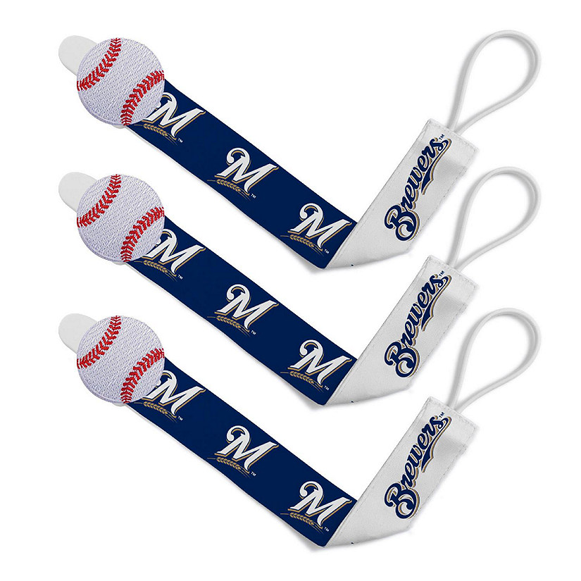 Milwaukee Brewers - Pacifier Clip 3-Pack Image