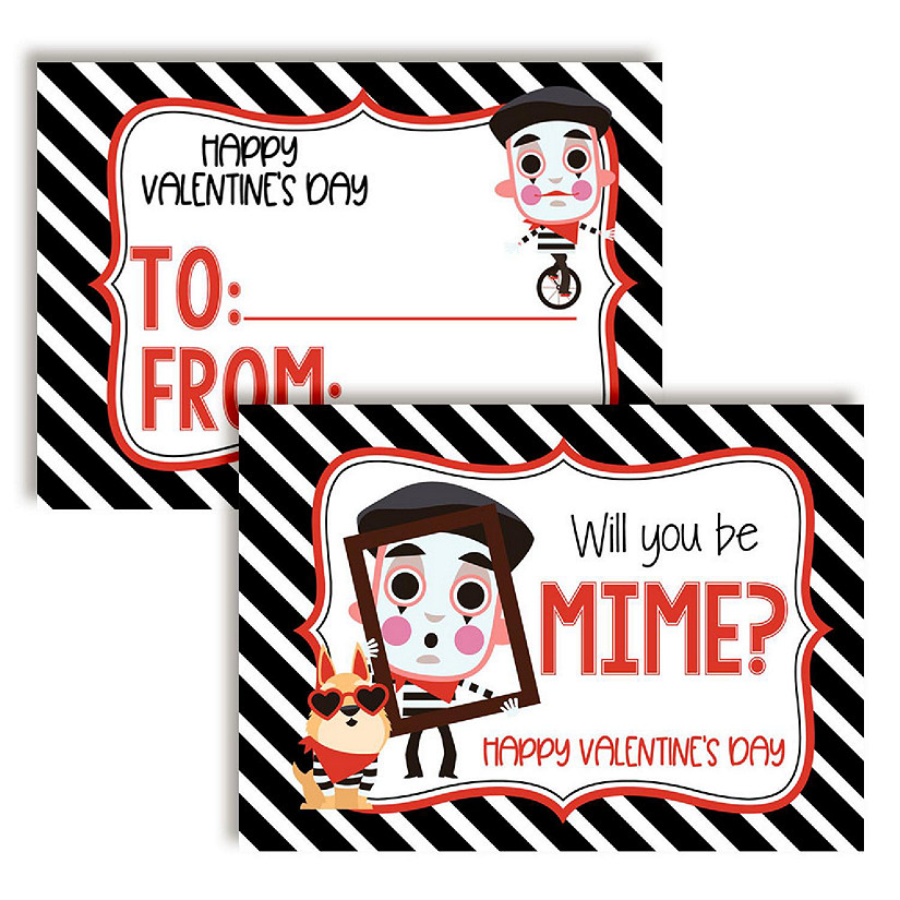 Mime Classroom Valentines 30pc. by AmandaCreation Image