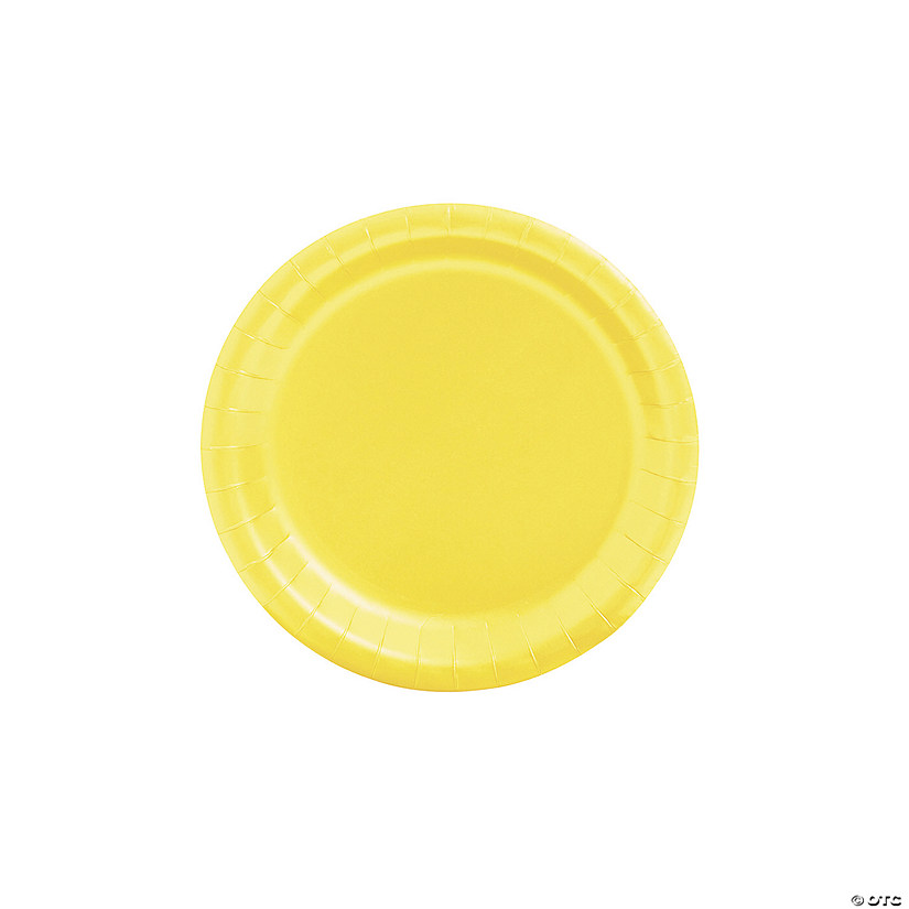 Mimosa Yellow Paper Dessert Plates - 24 Ct. Image