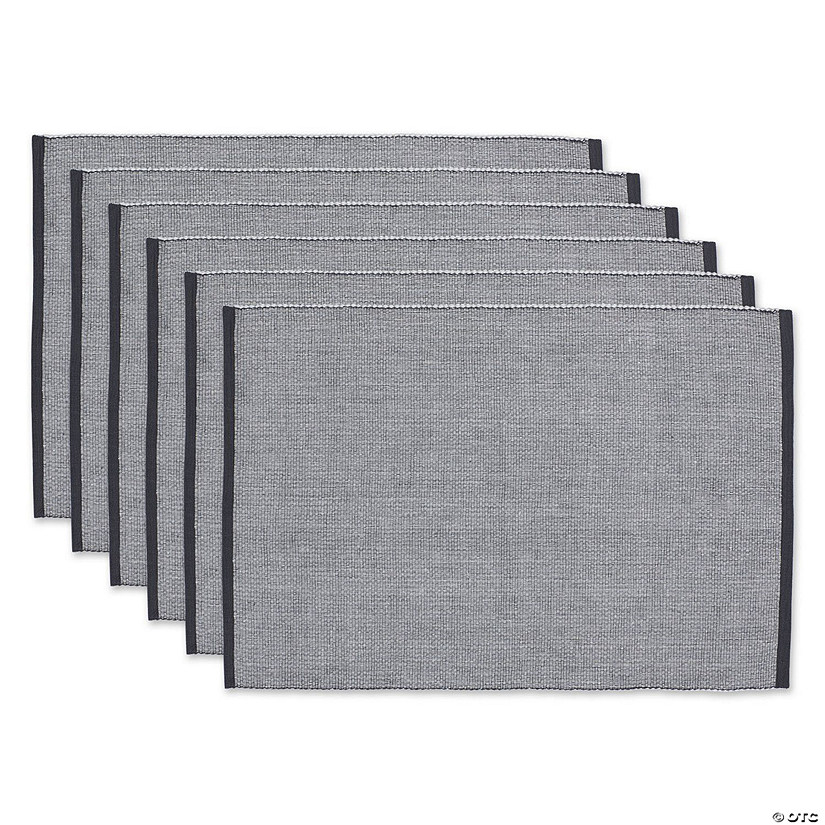 Mineral Eco-Friendly Chambray Fine Ribbed Placemat 6 Piece Image