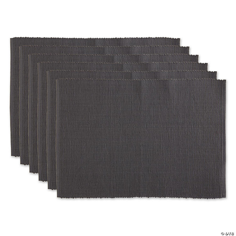 Mineral Gray Ribbed Placemat Set/6 Image