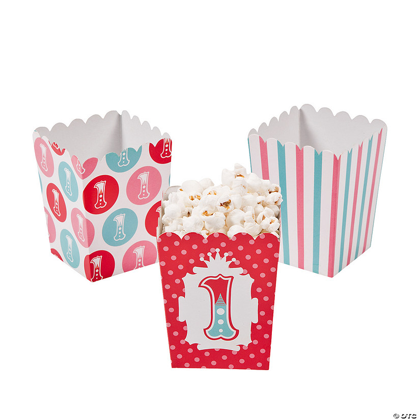 Mini 1st Birthday Circus Popcorn Boxes - 24 Pc. Image