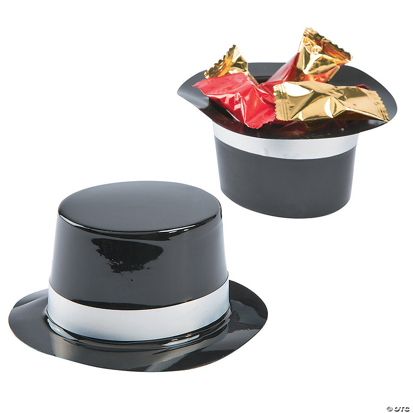 Mini Black Top Hats - 12 Pc. Image