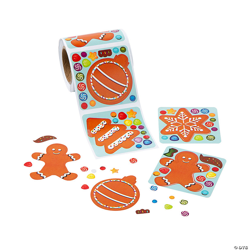 Mini Decorate-a-Christmas-Cookie Sticker Roll - 50 Pc. Image