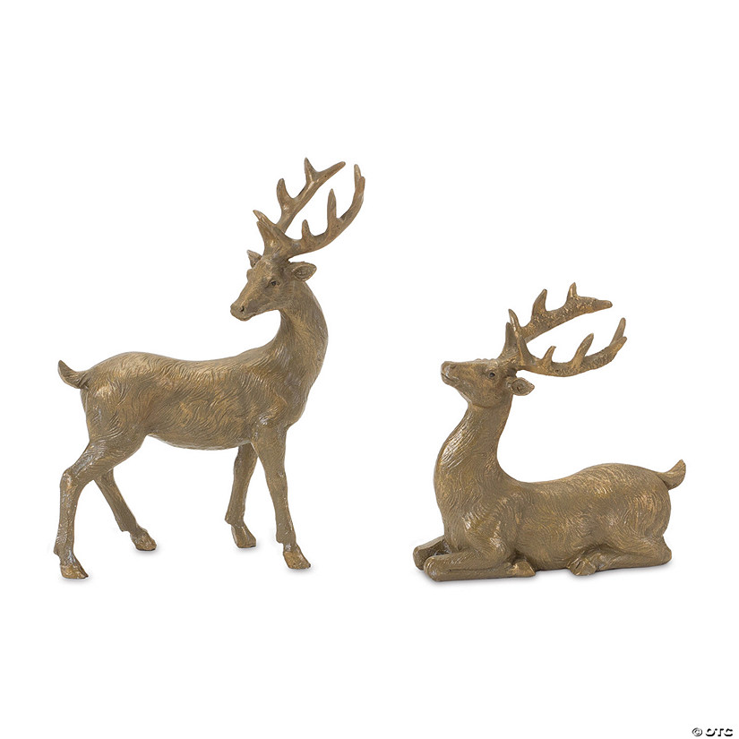 Mini Deer Figurine (Set Of 6) 3.5"L X 3.5"H, 3.5"L X 5"H Resin Image