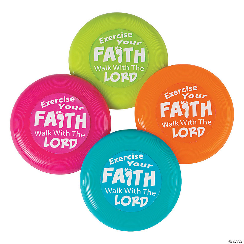 Mini Exercise Your Faith Flying Discs - 12 Pc. Image