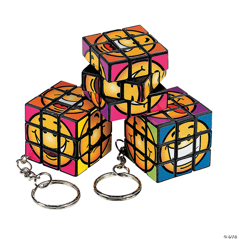 Mini Fun Puzzle Cube Keychains - 12 Pc. Image