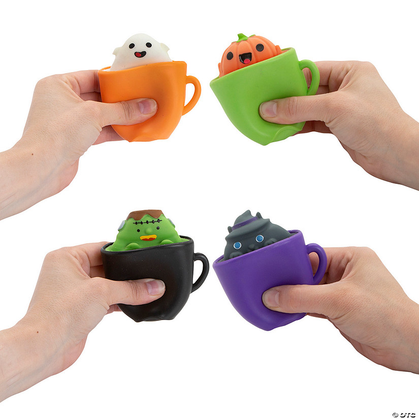 Mini Halloween Cup Characters Squeeze Toys - 12 Pc. Image