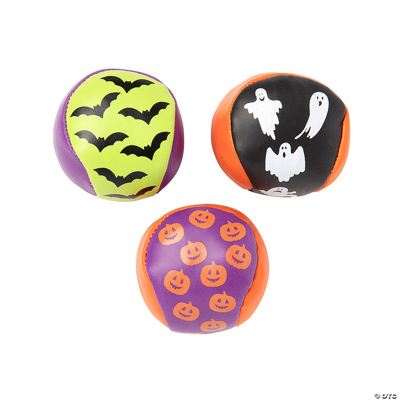 Mini Halloween Ghost, Bat, Jack-O&#8217;-Lantern Kickballs - 12 Pc. Image