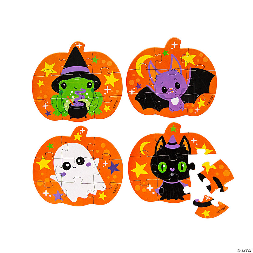 Mini Halloween Pumpkin Jigsaw Puzzles - 12 Puzzles Image