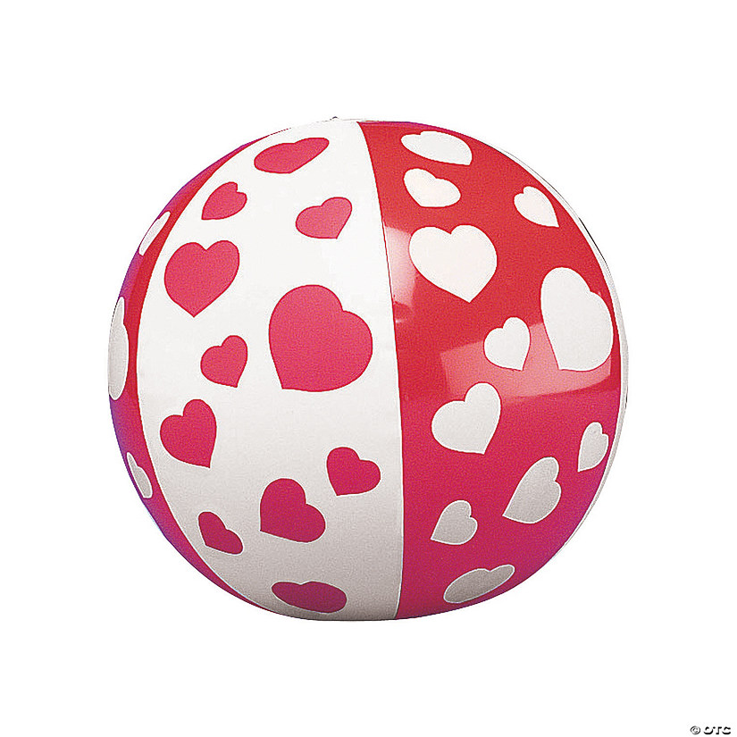 Mini Inflatable Heart Beach Balls - 12 Pc. Image