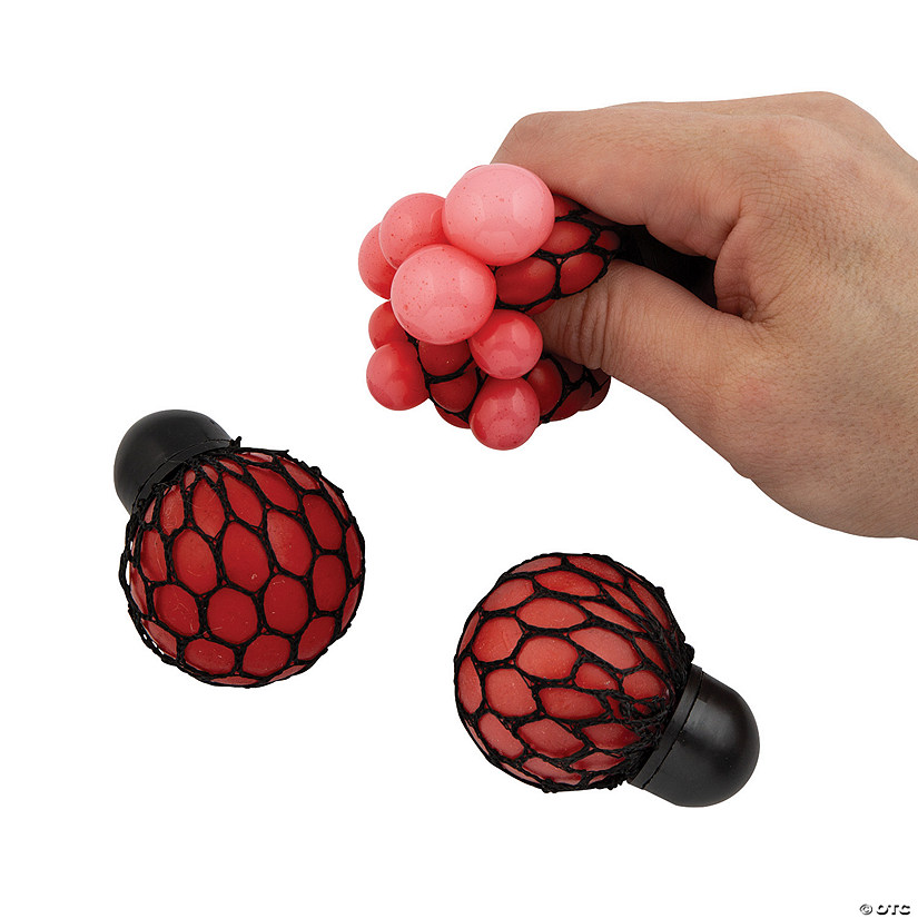 Mini Mesh-Covered Valentine Stress Balls - 24 Pc. Image