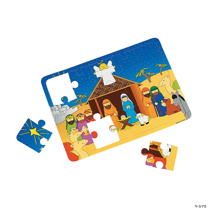 Mini Nativity Foam Jigsaw Puzzles - Set of 12 Image
