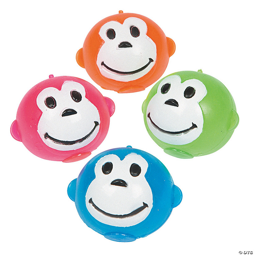 Mini Neon Monkey Splat Balls - 12 Pc. Image