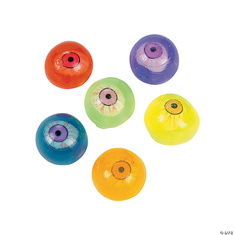 Mini Neon Sticky Eyeballs - 12 Pc. Image