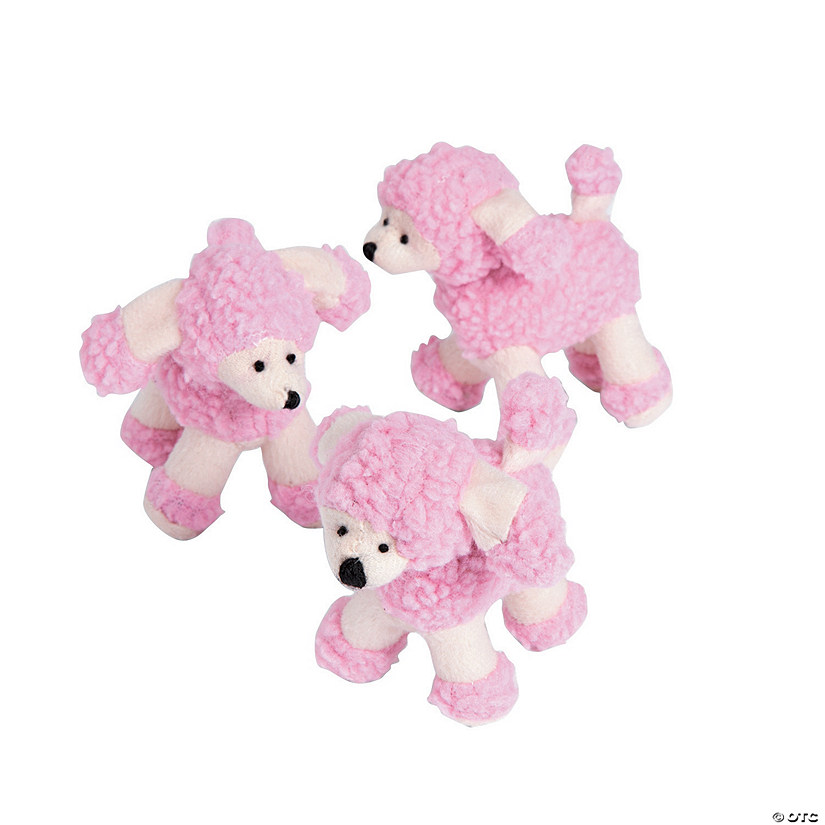 Mini Pink Stuffed Poodles - 12 Pc. Image