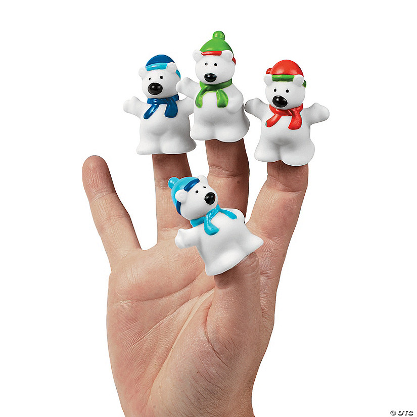 Mini Polar Bear Finger Puppets - 24 Pc. Image